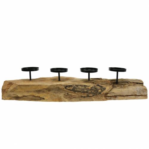 Floristik24 Bougeoir pour 4 bougies en teck 70cm