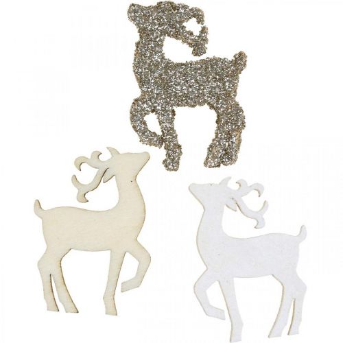Floristik24 Décoration à disperser Décoration en bois de cerf de Noël 4 cm 72 pcs