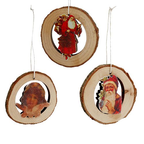 Floristik24 Anneau de bois avec motif 6pcs