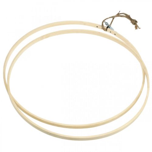 Article Anneau en bois rond, fait main, cadre à broder, DIY, style bohème Ø24cm