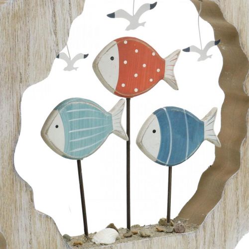 Article Décoration de table poisson bois à poser décoration maritime bleu, rouge Ø28cm