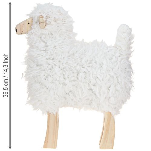 Article Décoration de Pâques en bois Mouton blanc 30×4,5×36,5cm