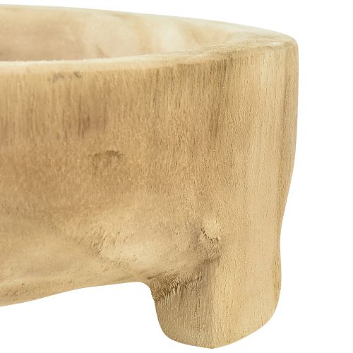 Floristik24 Bol décoratif en bois avec pieds bol en bois Paulownia Ø36cm