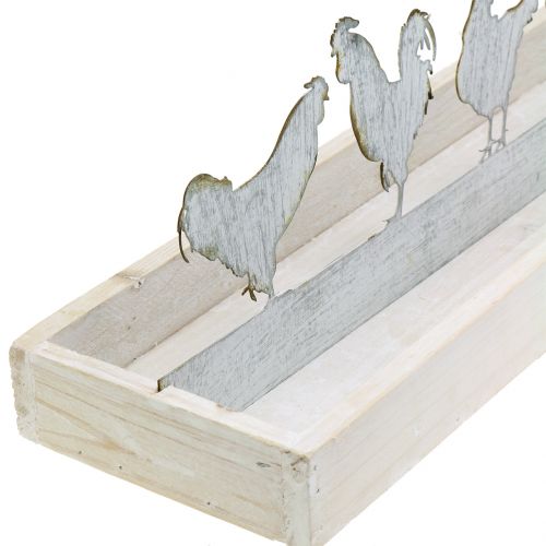 Floristik24 Tablette en bois avec figurines métalliques Ccoqs 46cm