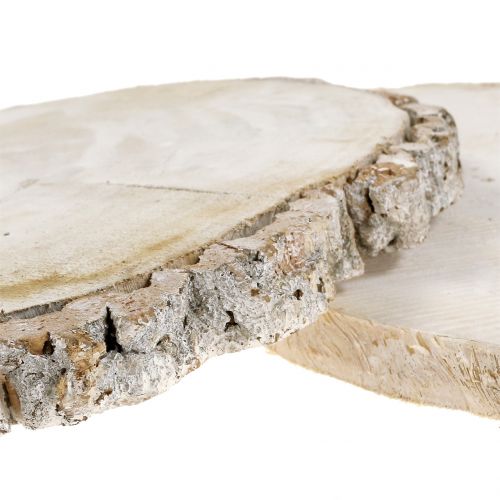 Floristik24 Disque en bois lavé blanc 13cm - 15cm 2pcs