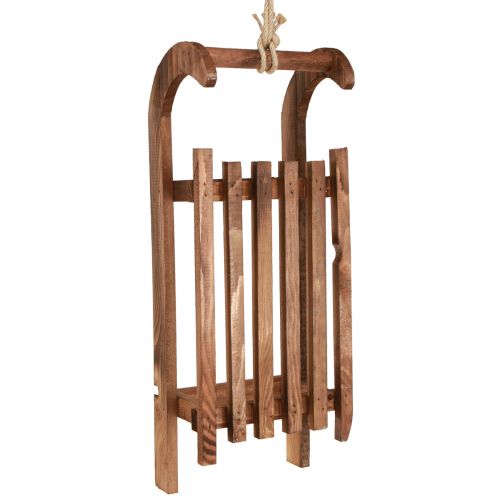 Décoration de traîneau en bois décoration d&#39;hiver en bois marron 49,5 cm