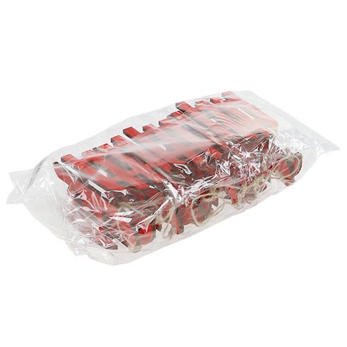 Floristik24 Traineau en bois à suspendre rouge 15cm 6pcs