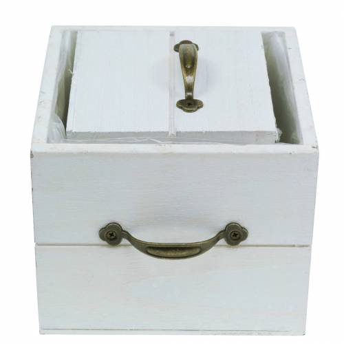 Article Jardinière bois tiroir blanc 15x15/12x12cm lot de 2