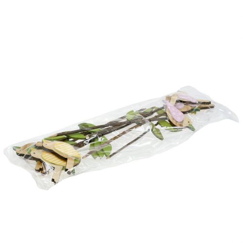 Floristik24 Broche en bois oiseau couleur L30cm 9pcs