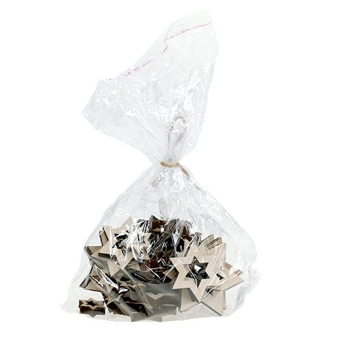 Floristik24 Mélange d&#39;étoiles en bois 2.5cm - 7cm naturel 35pcs