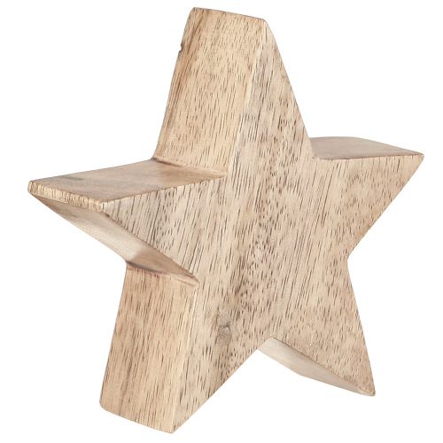 Floristik24 Décoration de table étoile en bois étoile naturelle en bois de manguier Ø10cm 3 pcs