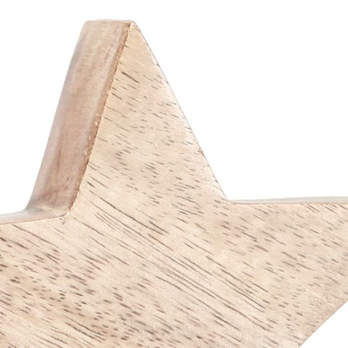Floristik24 Décoration de table étoile en bois étoile naturelle en bois de manguier Ø10cm 3 pcs