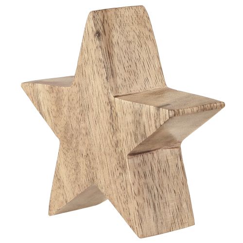 Floristik24 Décoration de table étoile en bois étoile naturelle en bois de manguier Ø10cm 3 pcs