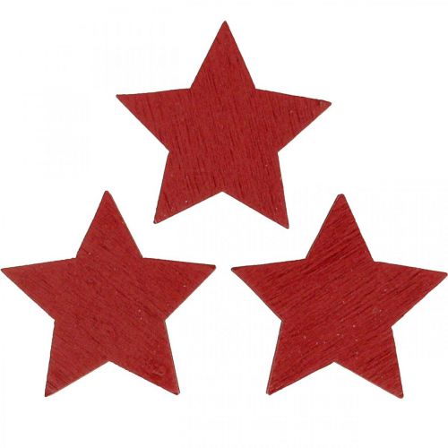 Floristik24 Étoiles en bois décoration dispersée rouge étoiles de Noël 3cm 72 pcs