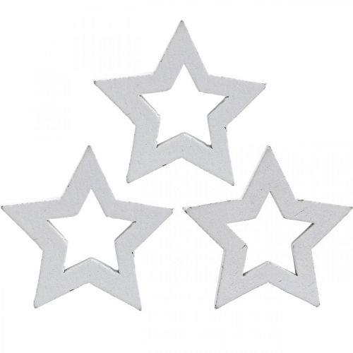 Floristik24 Étoiles en bois décoration dispersées Étoiles de Noël blanches 3cm 72 pcs