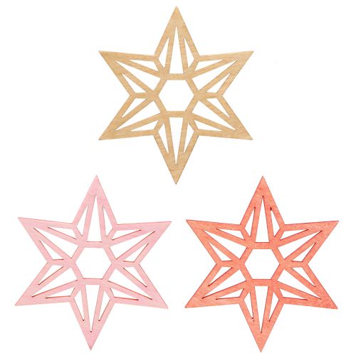 Floristik24 Étoiles en bois Décoration de Noël étoiles en bois orange 8cm 16 pcs