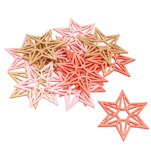 Article Étoiles en bois Décoration de Noël étoiles en bois orange 8cm 16 pcs