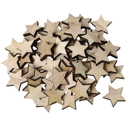 Article Étoiles en bois à disperser Noël naturel Ø3cm 100 pcs