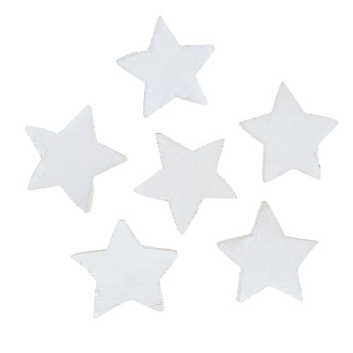 Floristik24 Étoiles en bois 5cm blanc 16 pcs