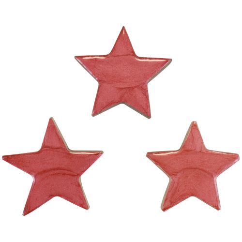 Article Décoration étoiles en bois Décoration de Noël étoiles rose brillant Ø5cm 8 pcs