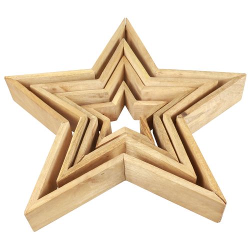 Floristik24 Étoiles en bois décoration en bois étoiles décoratives en bois 16,5–46,5 cm lot de 4