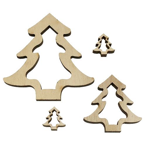 Floristik24 Décoration bois sapin de Noël nature 2cm - 8cm 32pcs