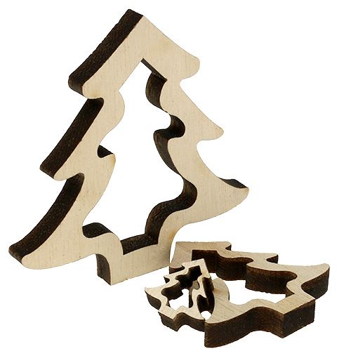 Floristik24 Décoration en bois Sapin de Noël naturel 2cm - 8cm 32 pcs
