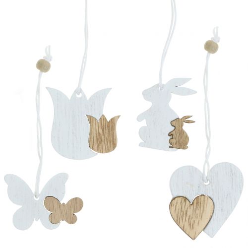 Cintre de décoration printemps blanc / nature 12pcs