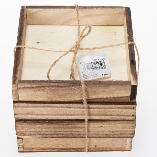 Article Plateau en bois, style rustique, idéal pour la décoration de la maison ou du bureau, 15 cm, lot de 4