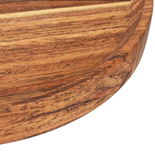 Article Plateau en bois assiette en bois d&#39;acacia naturel huilé Ø25cm H2.5cm