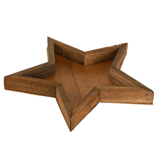 Article Plateau en bois décor étoile marron Ø38/29/22cm Lot de 3