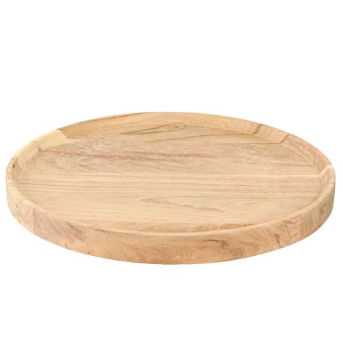 Article Plateau rond en bois d&#39;acacia naturel Ø30cm H2,5cm