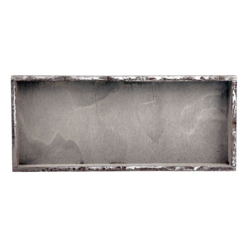 Floristik24 Plateau en bois plateau décoratif carré vintage bois gris 35×15×3cm