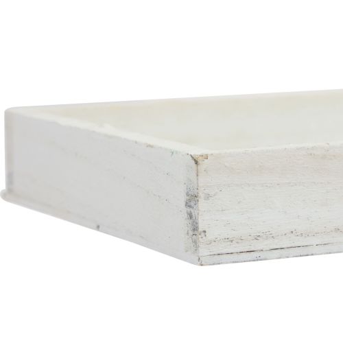 Floristik24 Plateau en bois plateau décoratif blanc shabby chic bois 35×15×3cm