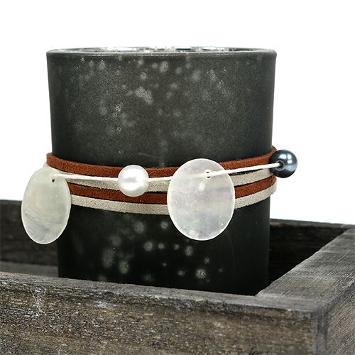 Floristik24 Plateau en bois avec 3 verres à réchaud gris, argent