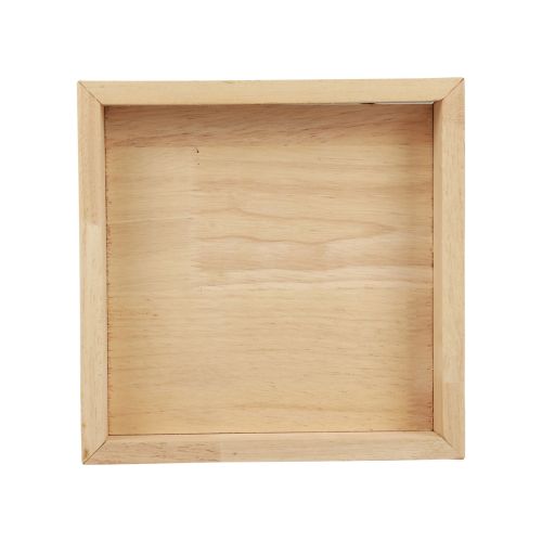 Article Plateau en bois plateau décoratif bois carré naturel 20×20×3.5cm