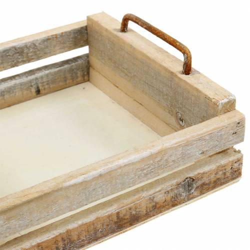 Article Plateau en bois avec anses carré 30×30/24×24/18×18cm lot de 3