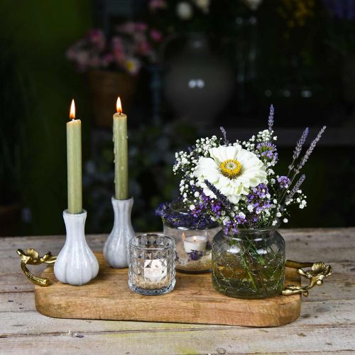 Floristik24 Plateau en bois à décor de fleurs de cerisier, bois de manguier, décoration de table L50cm