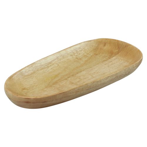 Floristik24 Plateau en bois ovale en bois de manguier naturel 28×12×2,5cm