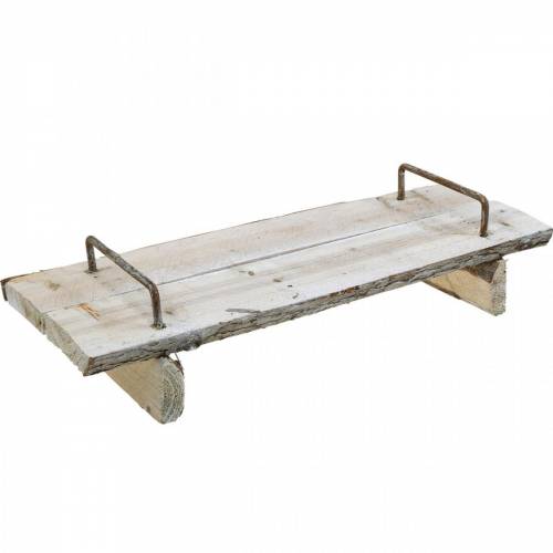 Floristik24 Décoration de table, plateau avec pieds, plateau en bois, plateau décoratif avec écorce d'arbre 40cm