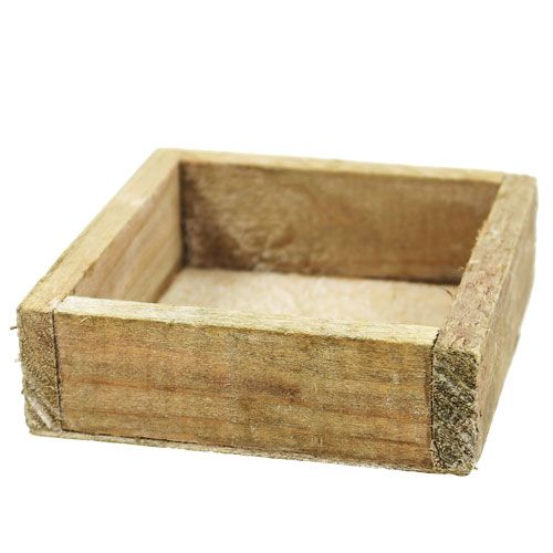 Floristik24 Plateau carré en bois aspect vintage 14×14×3cm 5pcs