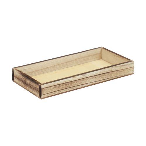 Floristik24 Plateau en bois flammé plateau décoratif décoration de table rustique 24×12×3cm
