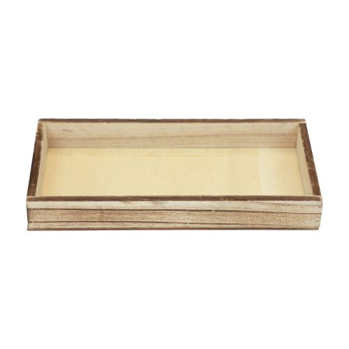 Floristik24 Plateau en bois flammé plateau décoratif décoration de table rustique 24×12×3cm