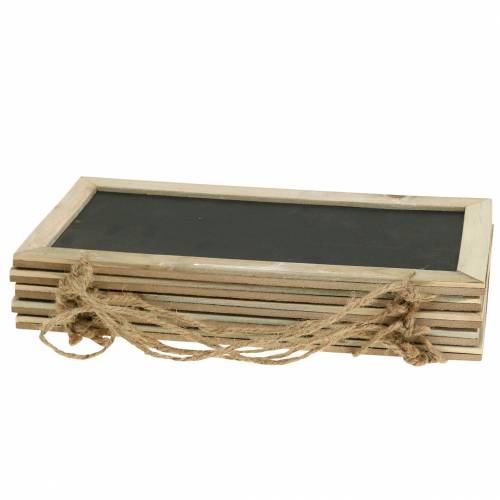 Article Planche en ardoise avec bord en bois à suspendre naturel 30x15cm 5 pcs