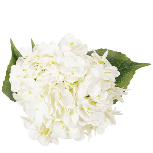 Hortensia artificielle sur tige 60 cm en tissu crème | Floristik24.fr