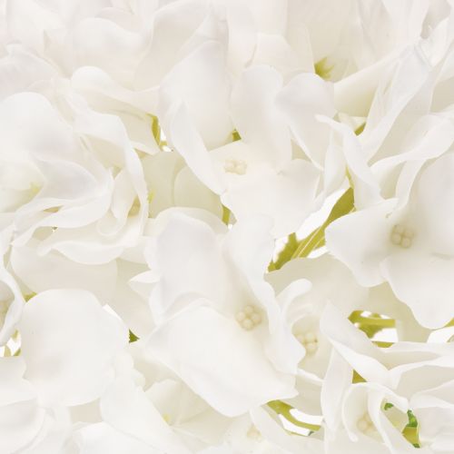 Hortensia artificielle blanche sur tige longue 48 cm en plastique | Floristik24.fr