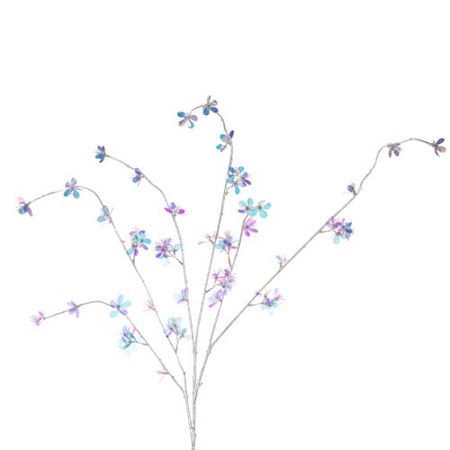 Branche florale artificielle 98 cm avec fleurs irisées acheter | Floristik24.fr