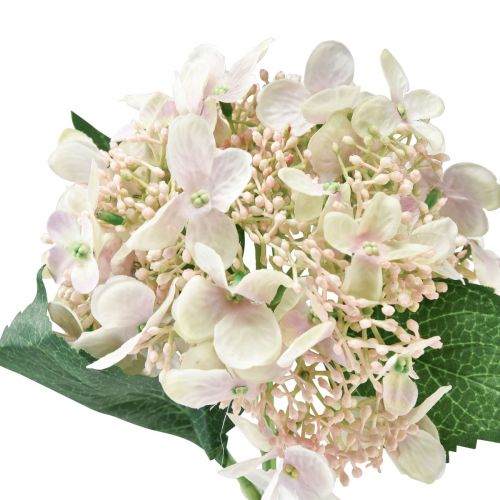 Article Hortensia fleur de jardin artificielle crème avec bourgeons 52cm