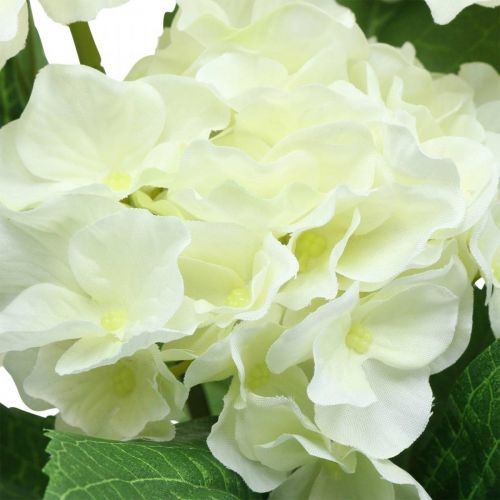 Article Hortensia fleurs artificielles en soie blanche bouquet décoration d'été 42cm
