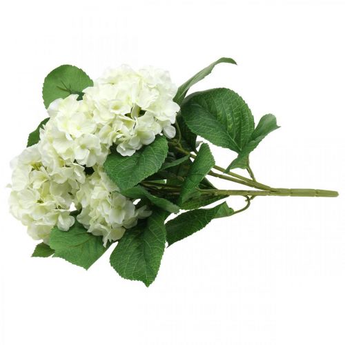 Article Hortensia fleurs artificielles en soie blanche bouquet décoration d'été 42cm